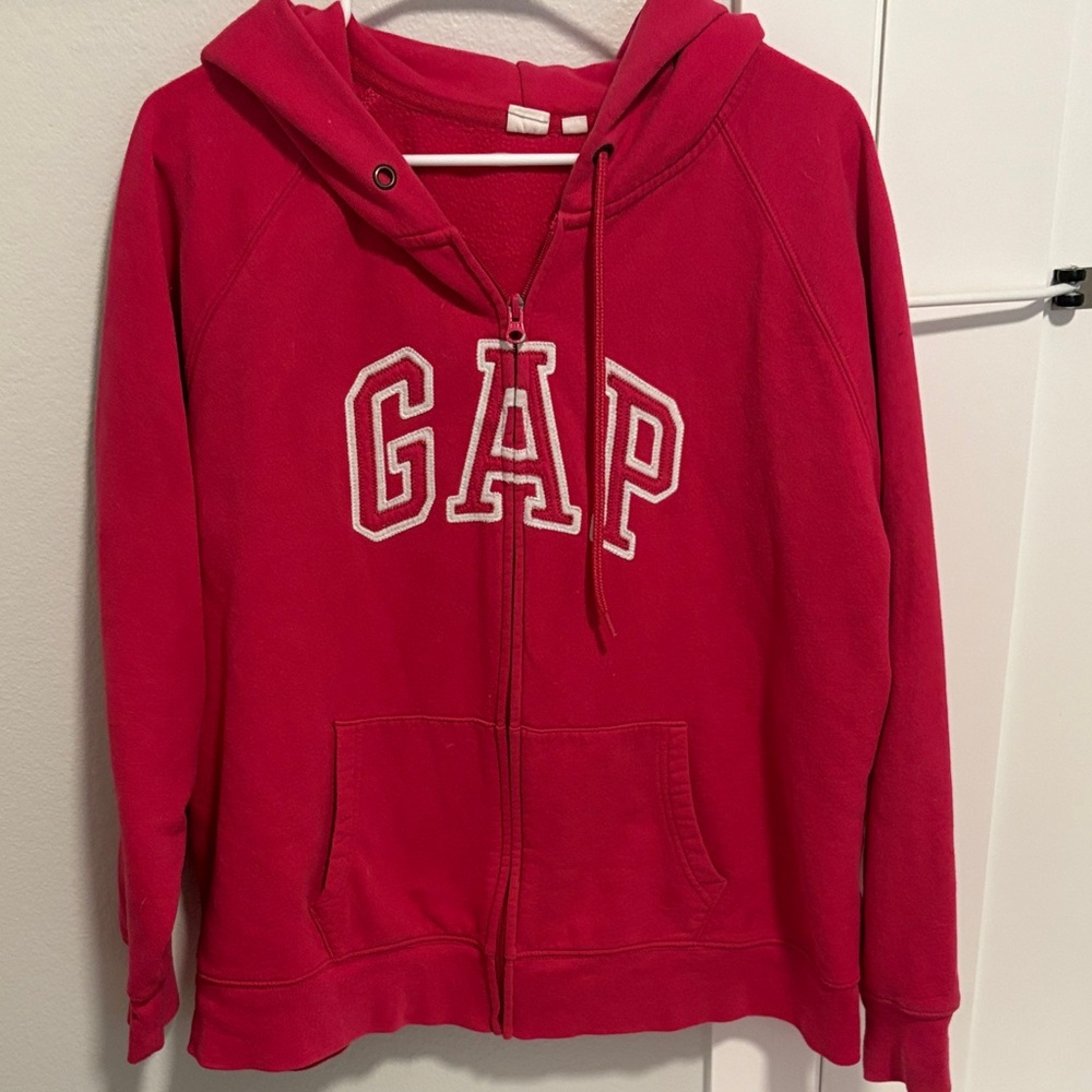 GAP Vibrant Red Zip-Up Hoodie